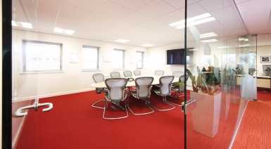Glass office partitions provide the perfect division of space.